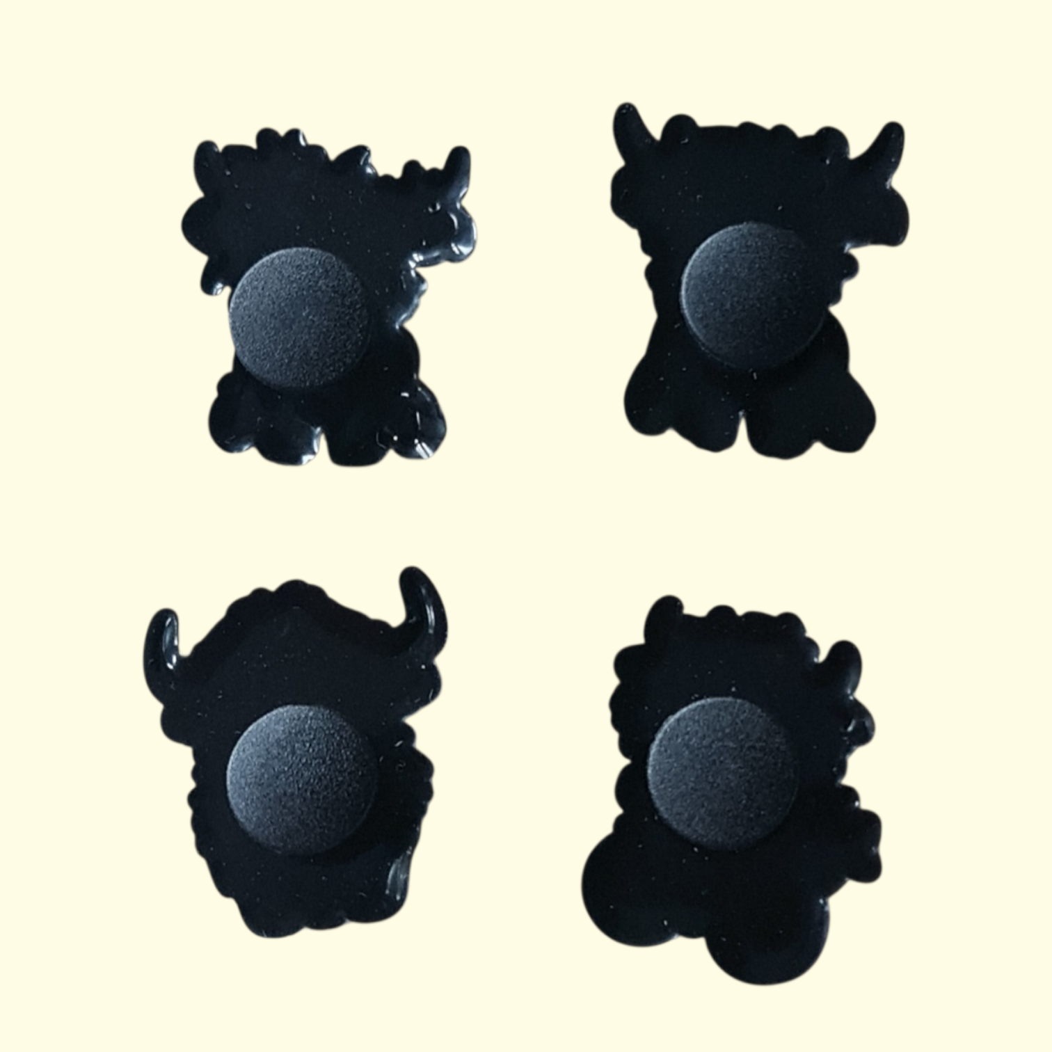 Highland Cows Pink Crocs Charms x4