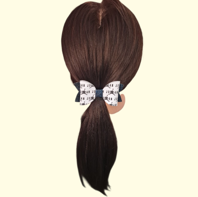 Jumpman Navy Glitter Hair Bow