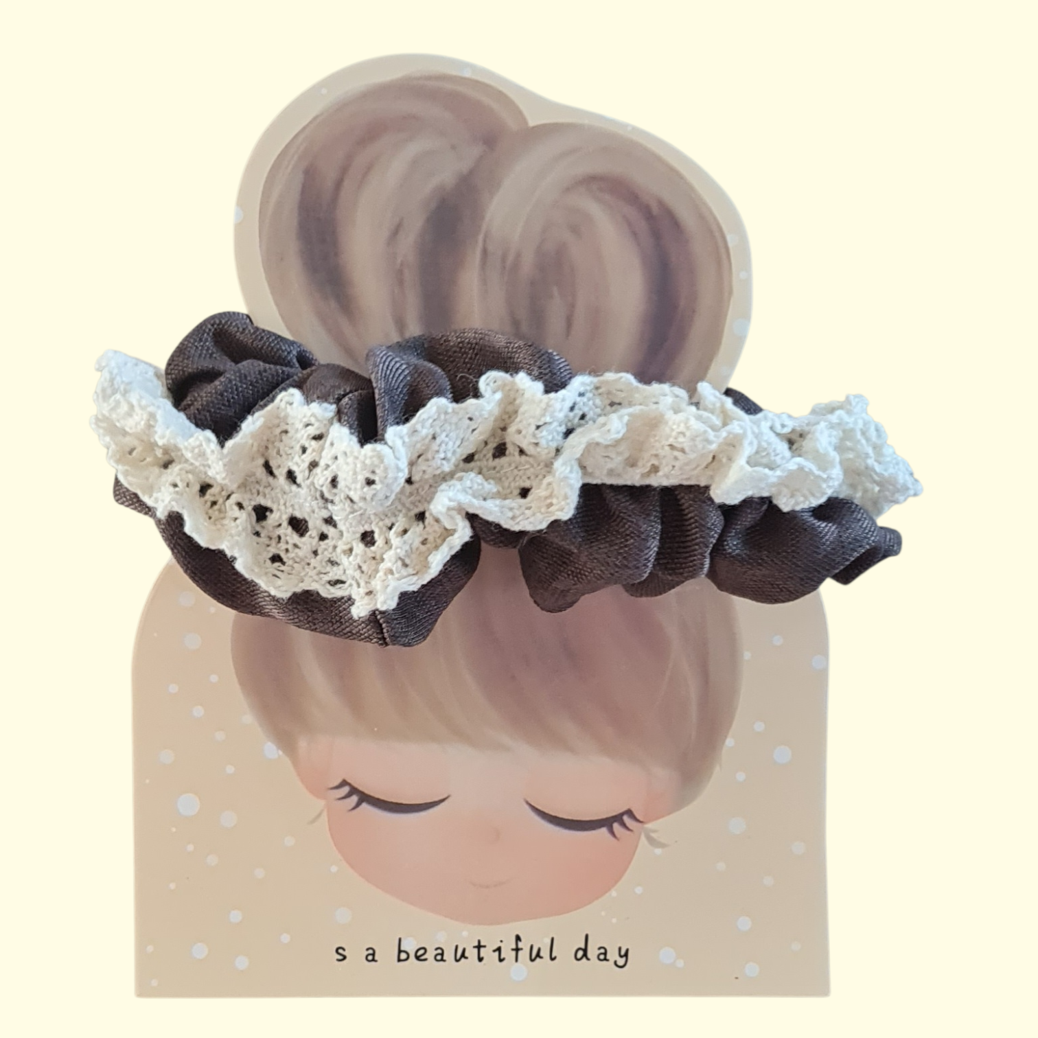 Lace Brown Hair Scrunchie