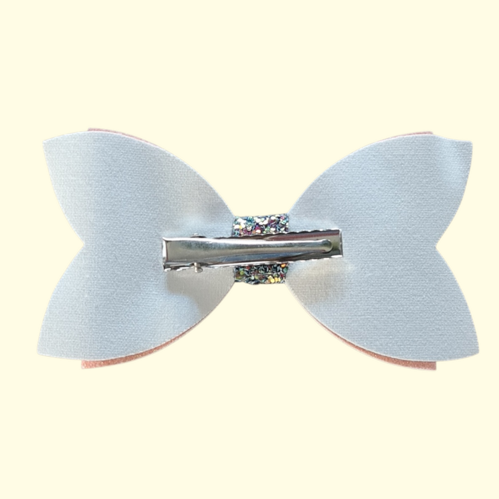 Peach Glitter Hair Bow