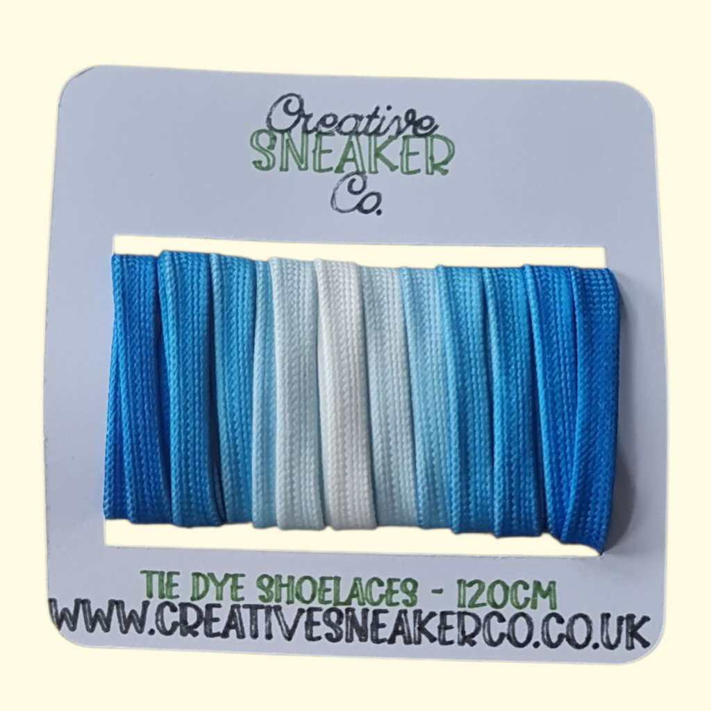 Tie Dye Fade Flat Shoelaces 120cm Blue
