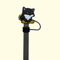 Cat Black and Orange Straw Topper