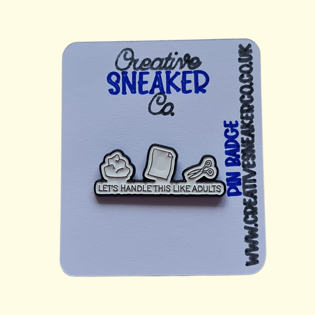Quote Rock, Paper, Scissors Pin Badge