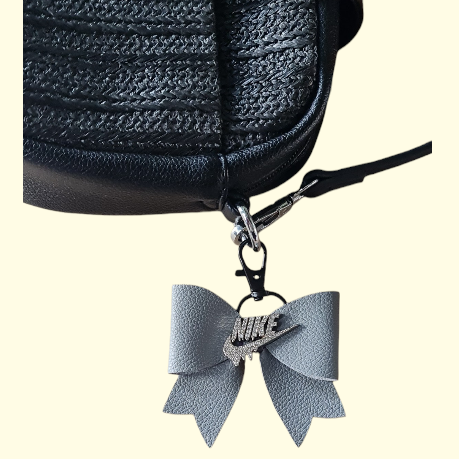 Grey Silver Nike Swoosh Bag Charm