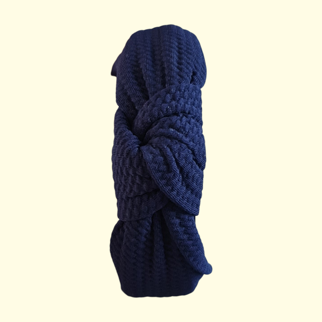 Wide Knot Navy Headband