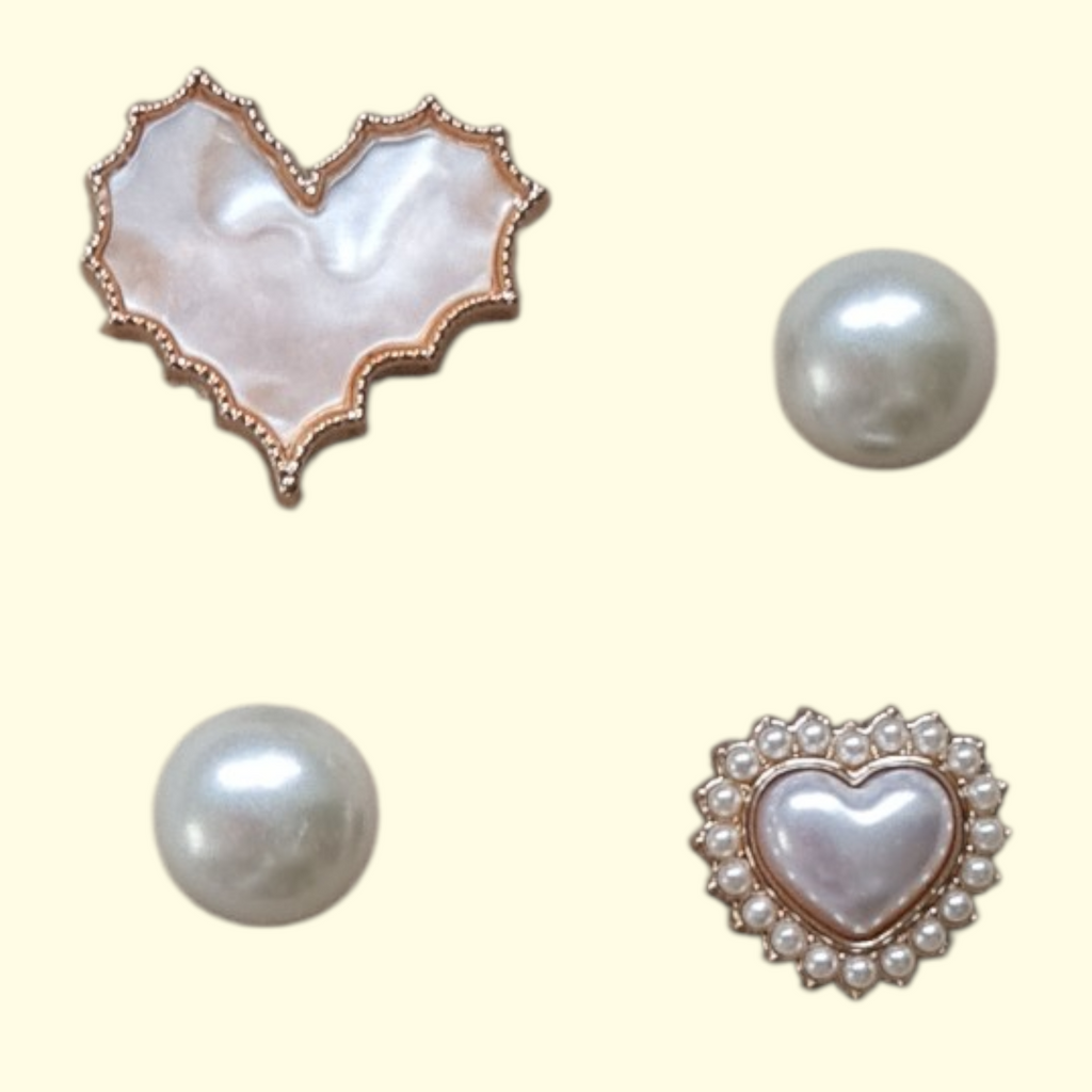 Pink Heart Crocs Charms x4