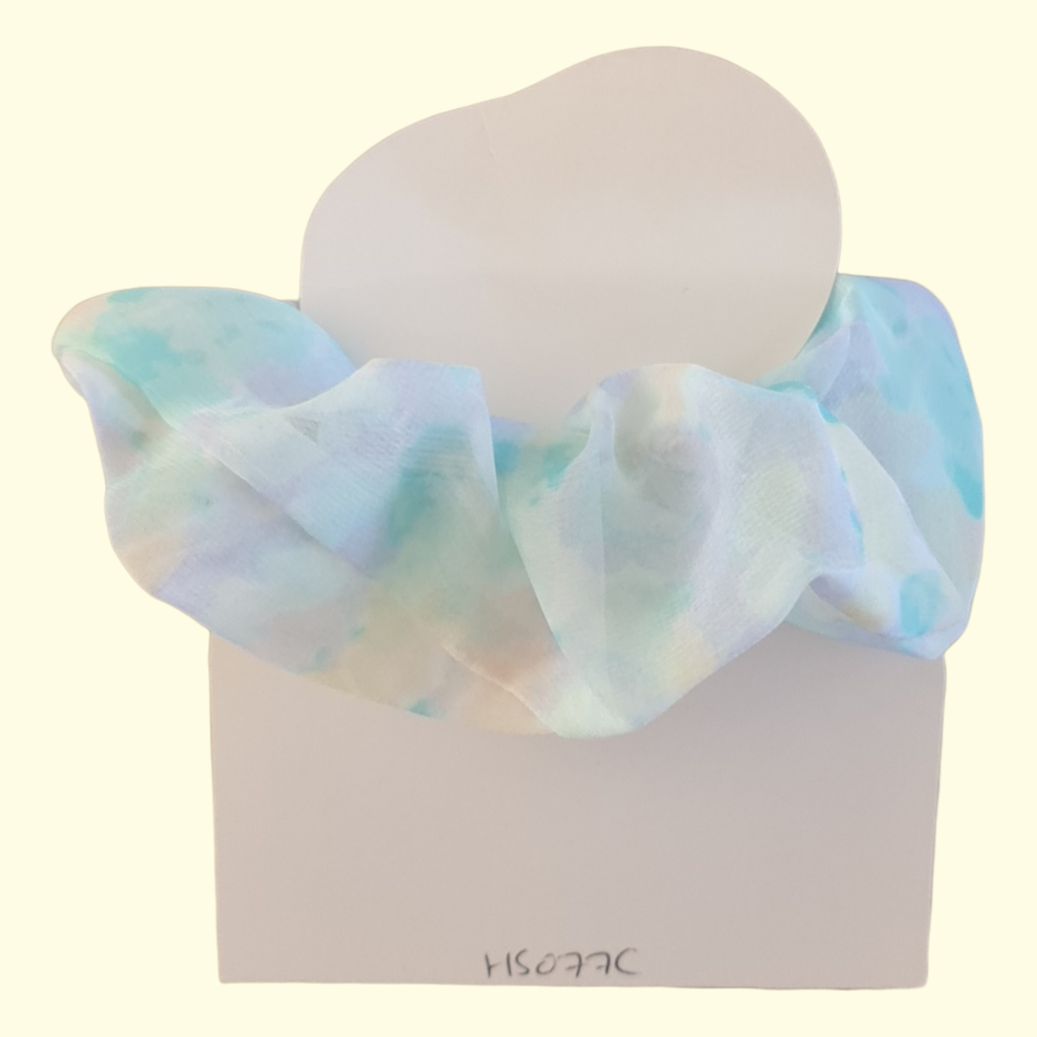 Puff Teal Print Hair Scrunchie
