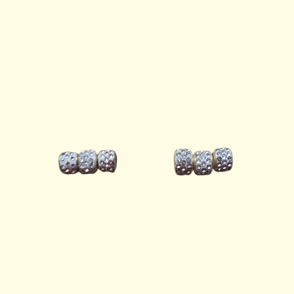 Silver Bling Diamanté Spacer Shoelace Charms