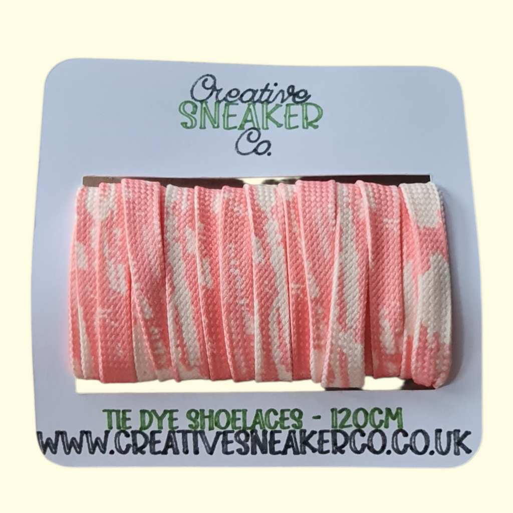Tie Dye Flat Shoelaces 120cm Peach