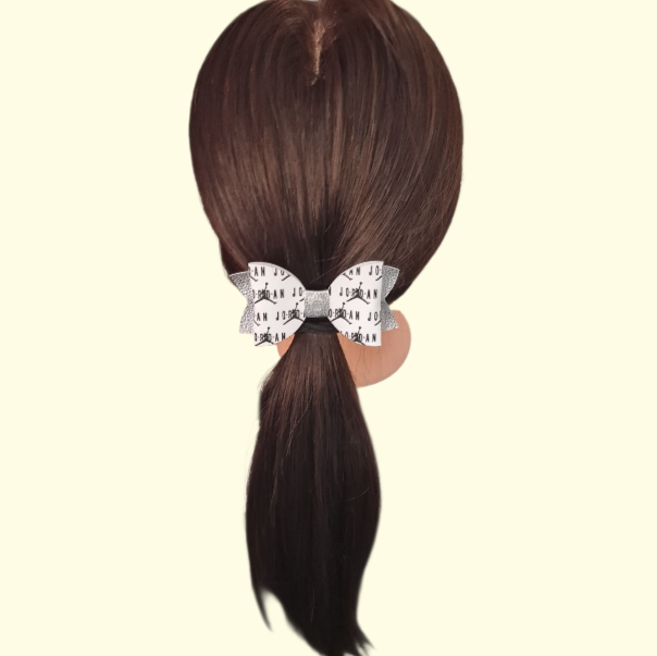 Jumpman Silver Patent Hair Bow