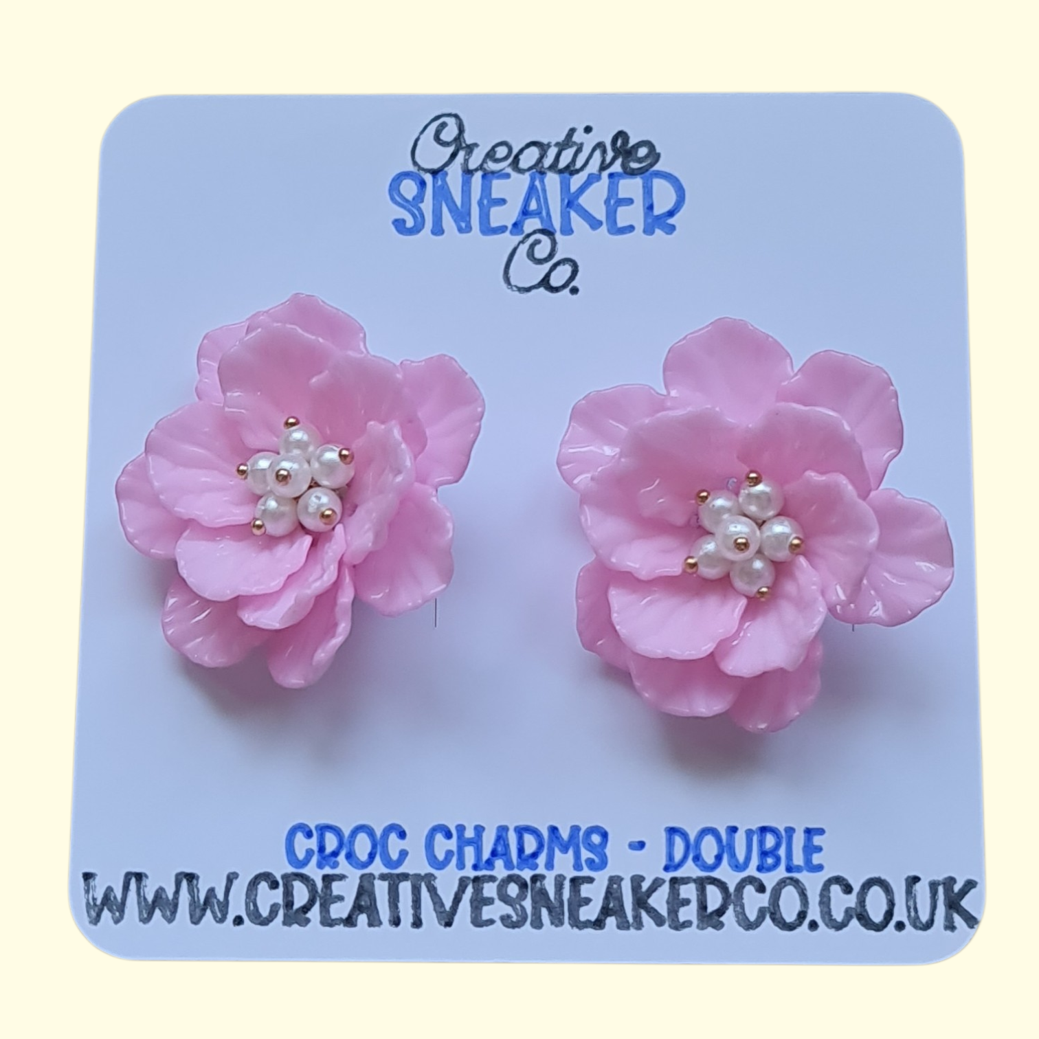 Pearl Flower Pink Crocs Charms x2