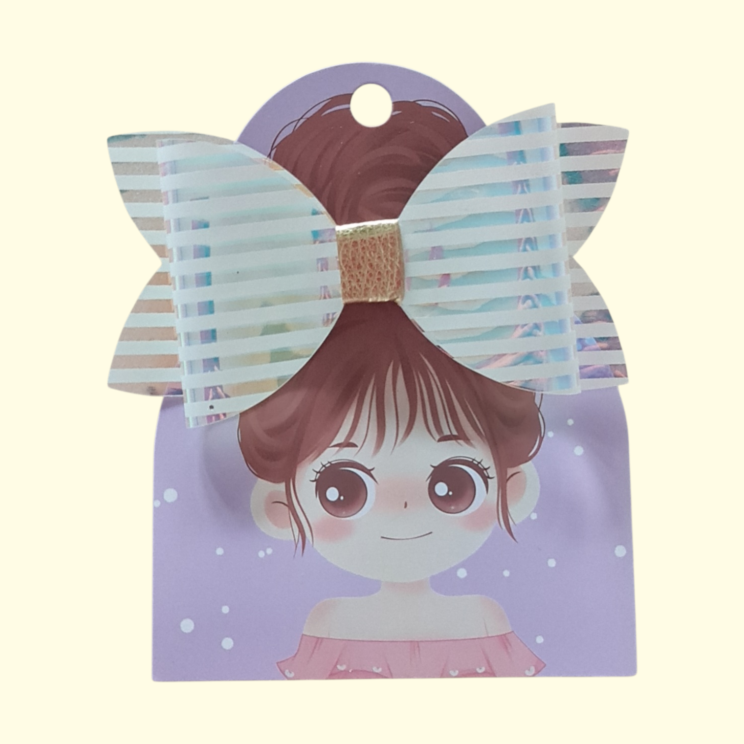 Irridescent Stripe Hair Bow