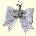 White Glitter Silver Chanel Bag Charm