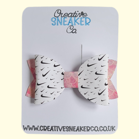 Swoosh Pink Mermaid Glitter Hair Bow