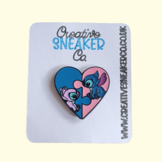 Stitch and Angel Heart Pin Badge