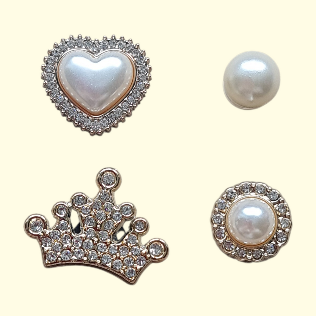 Gold Tiara Crocs Charms x4