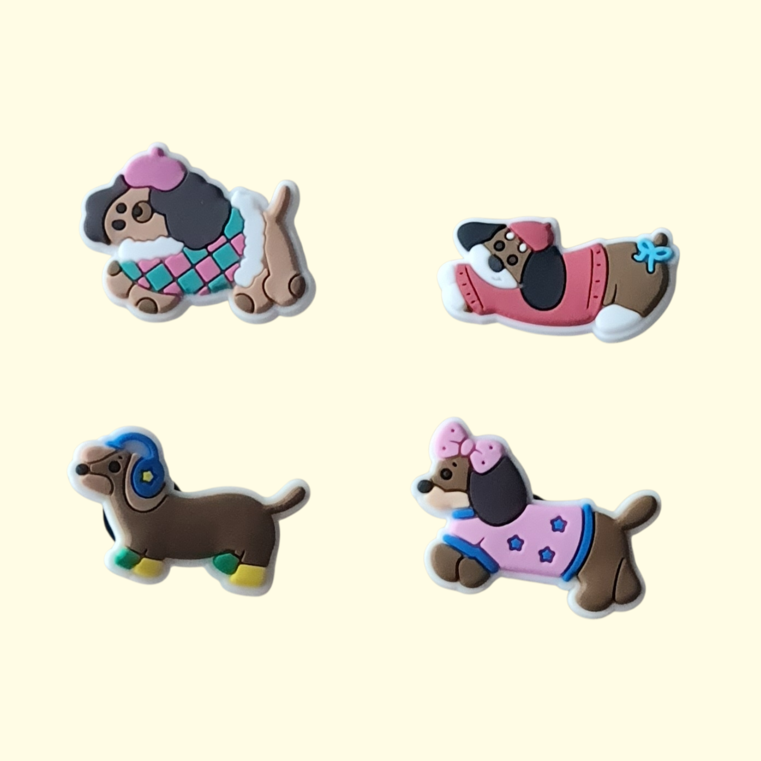 Sausage Dog Crocs Charms x4