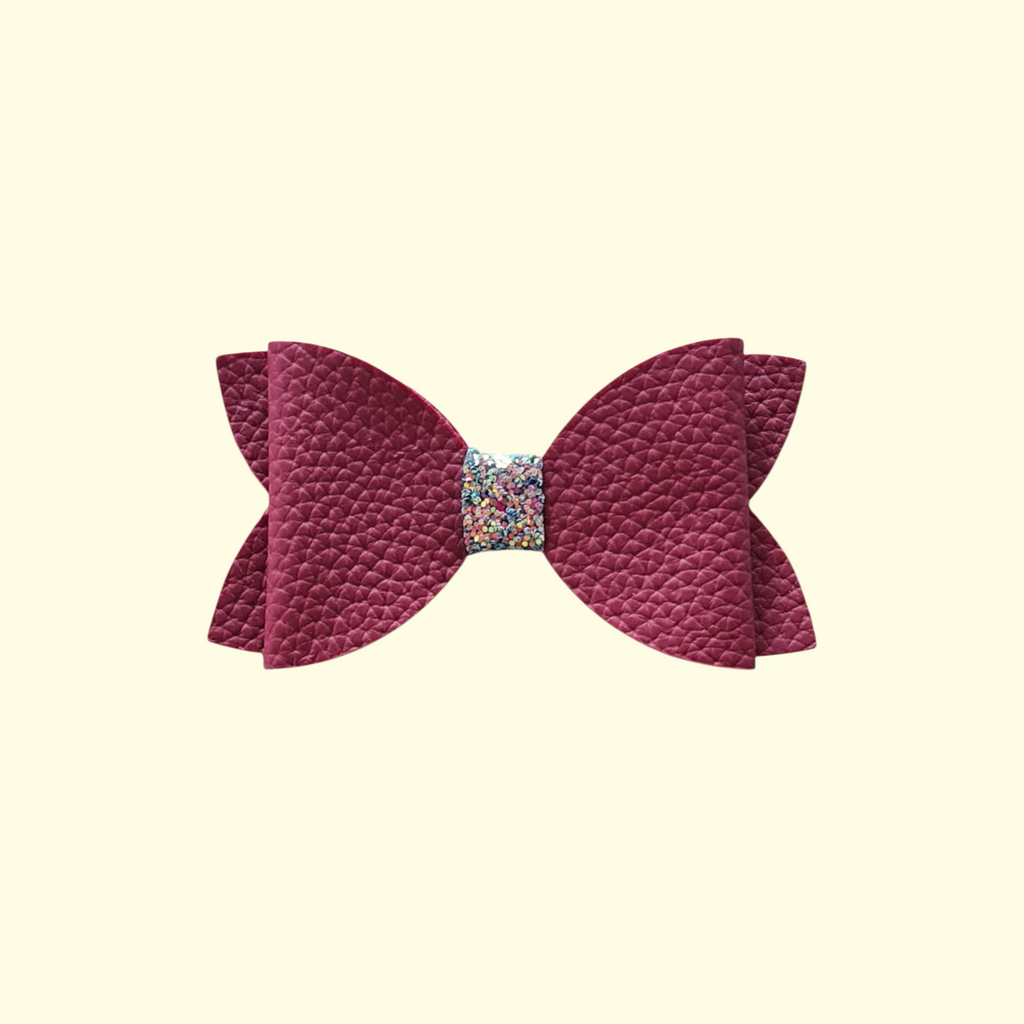 Wine Hair Bow