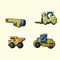 Construction Vehicles Crocs Charms x4