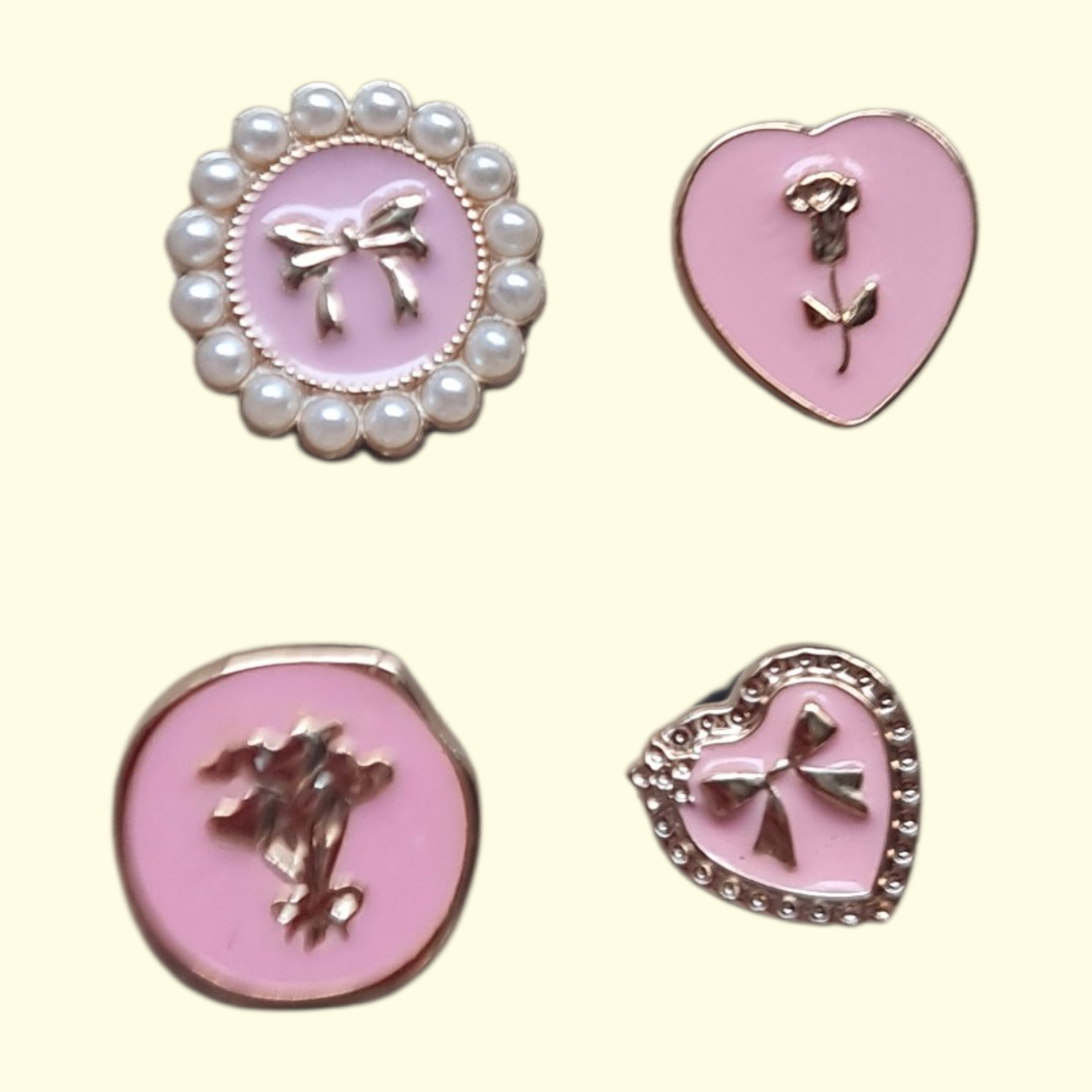 Pink Bow Bling Crocs Charms x4