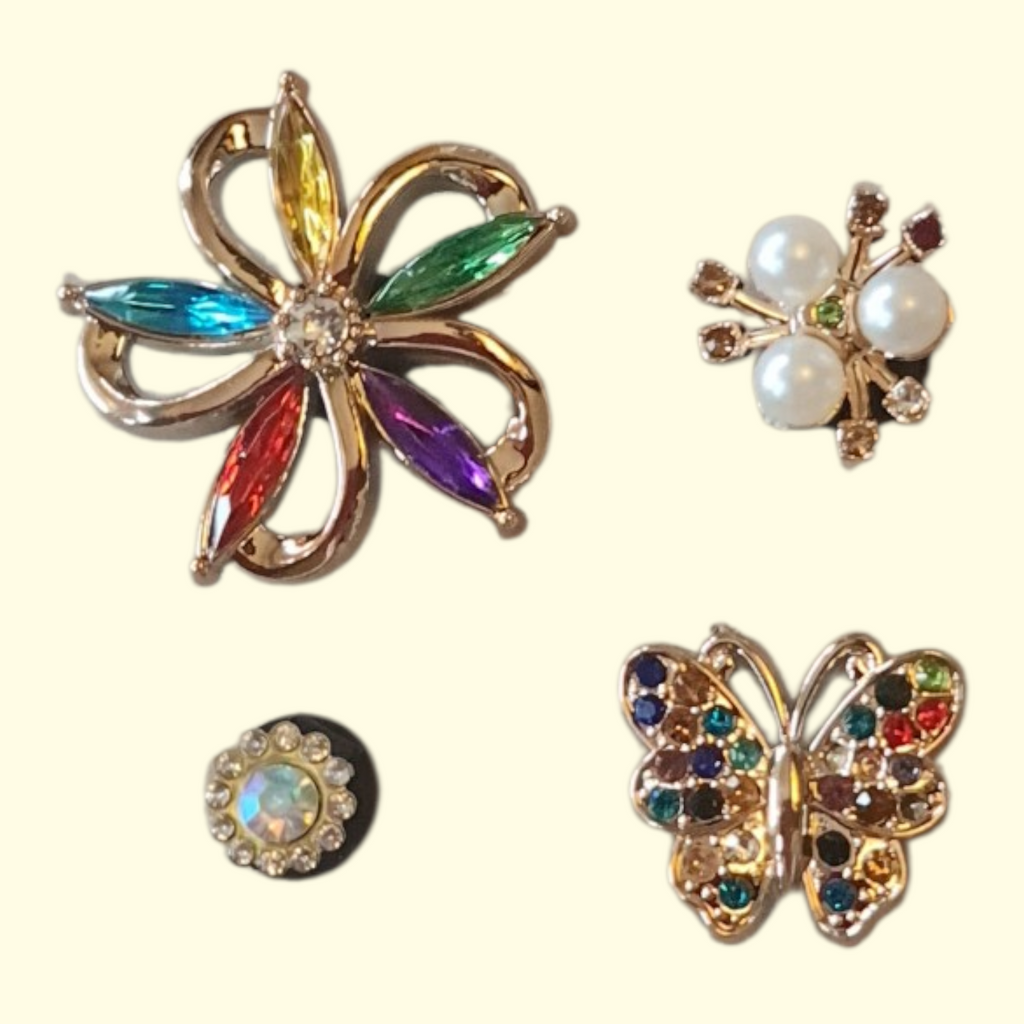 Gold Wheel Crocs Charms x4