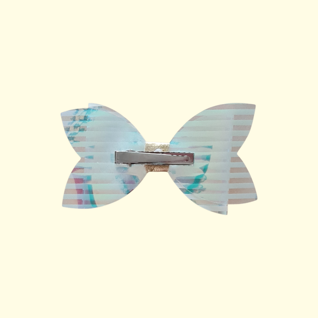 Irridescent Stripe Hair Bow