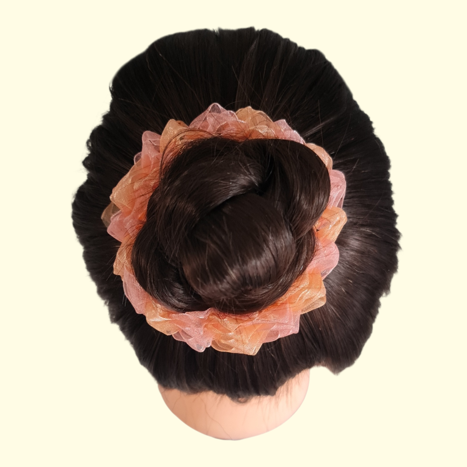 Ruffle Peach Hair Scrunchie