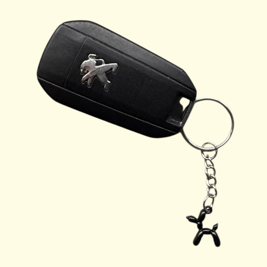Balloon Dog Black Keyring