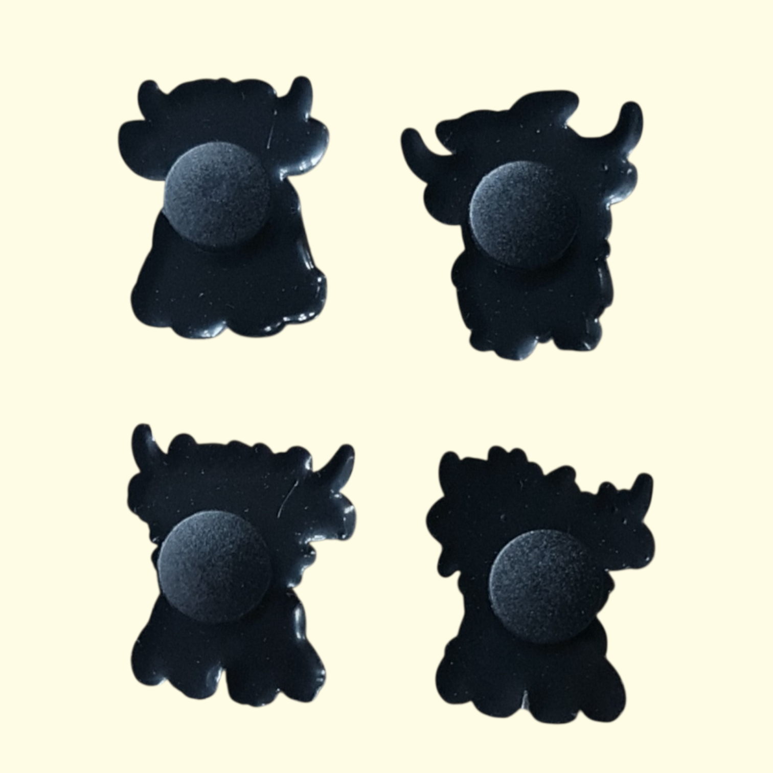 Highland Cows White Crocs Charms x4