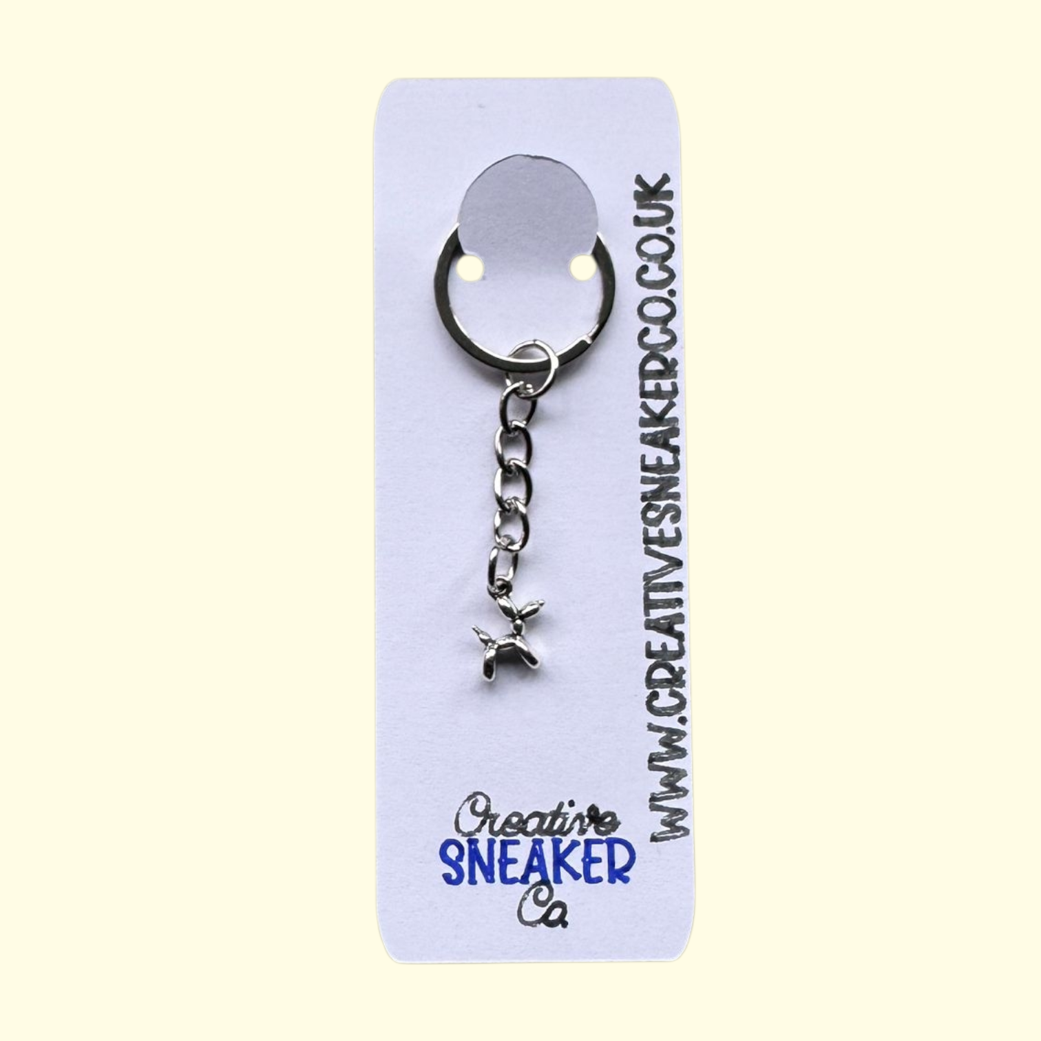 Balloon Dog Silver Keyring