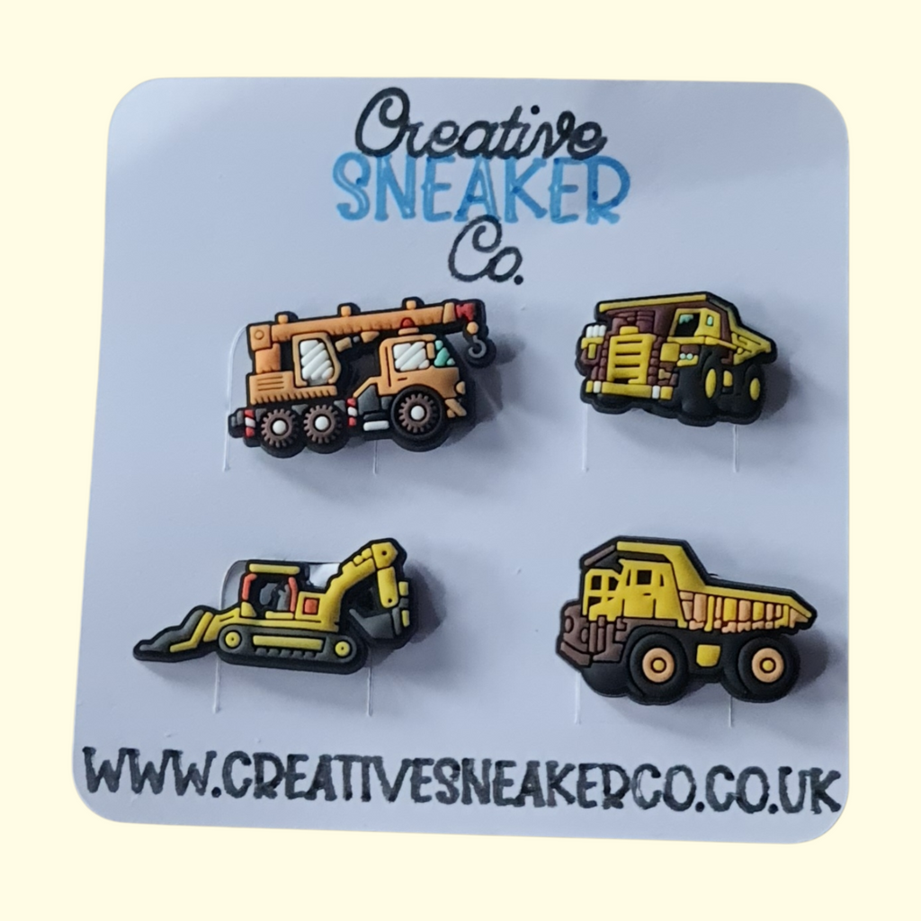 Construction Vehicles Crocs Charms x4