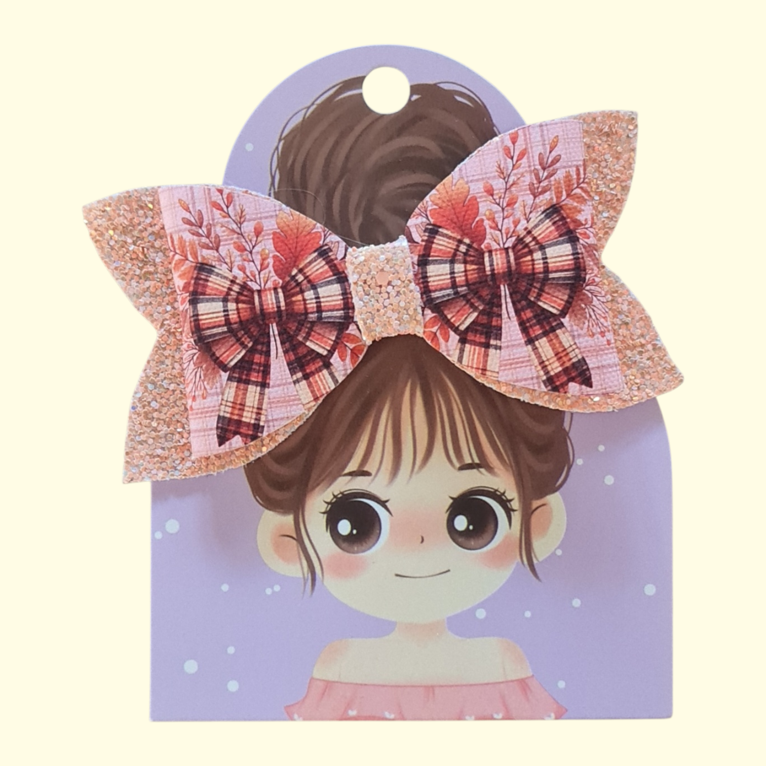 Autumn Bow Pink Hair Bow