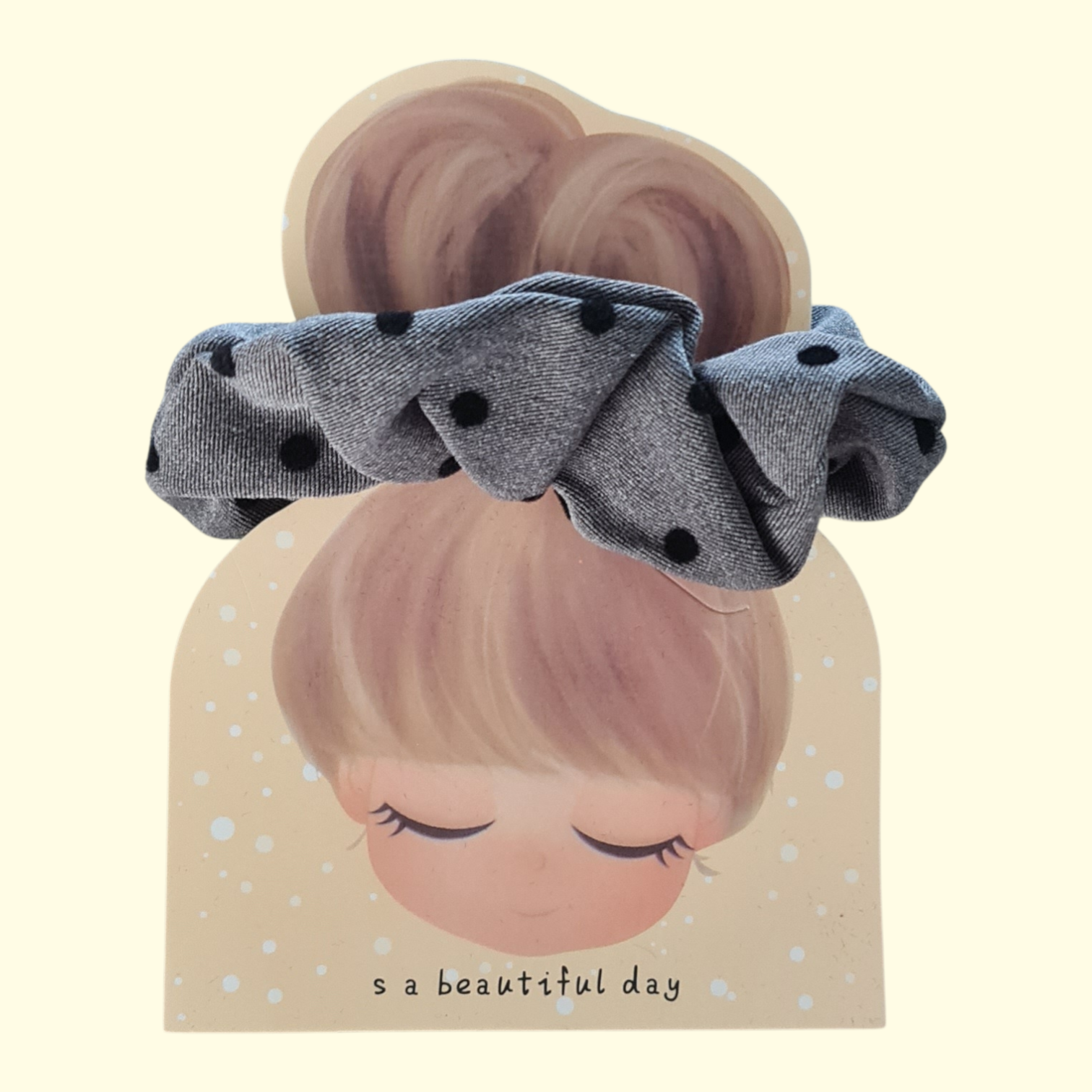 Grey Spot Hair Scrunchie