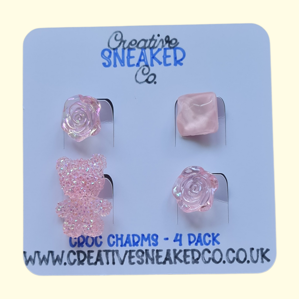 Pink Bear Crocs Charms x4