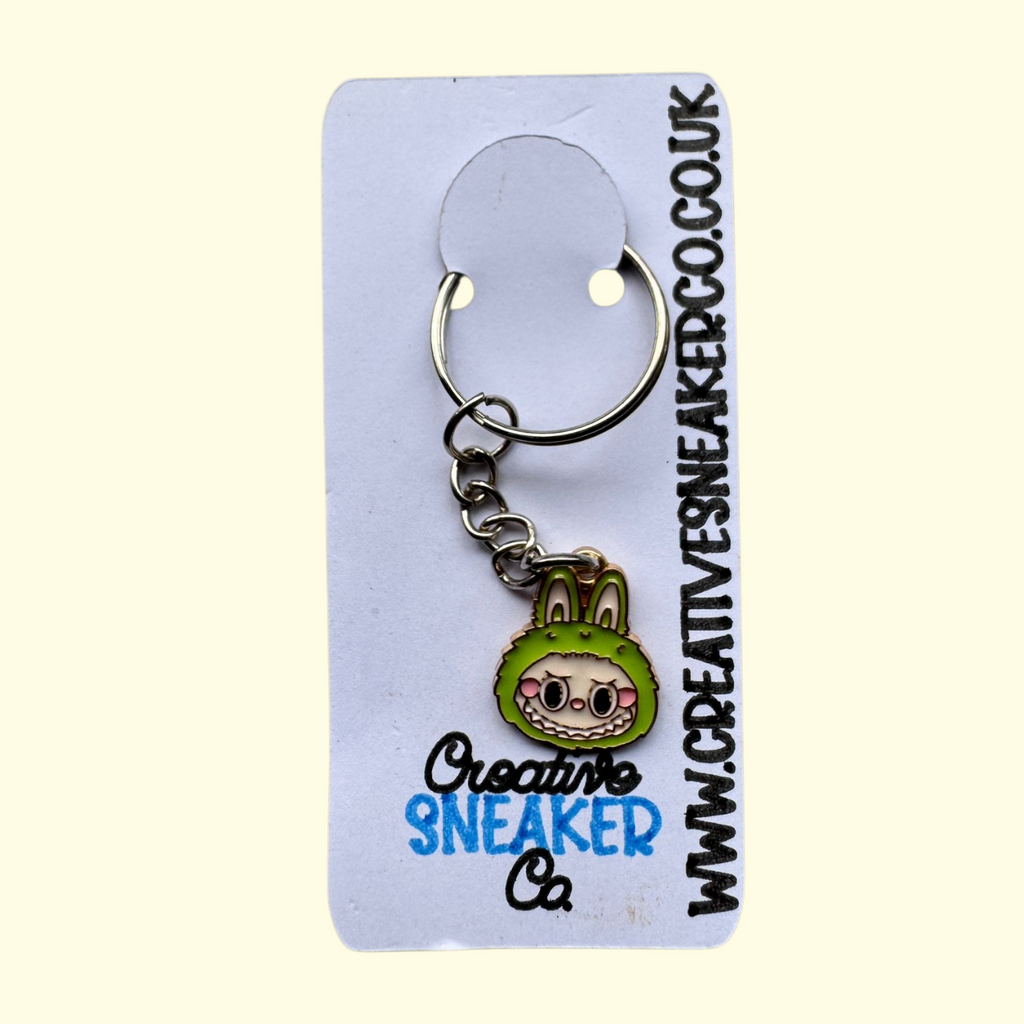 Labubu Face Green Keyring
