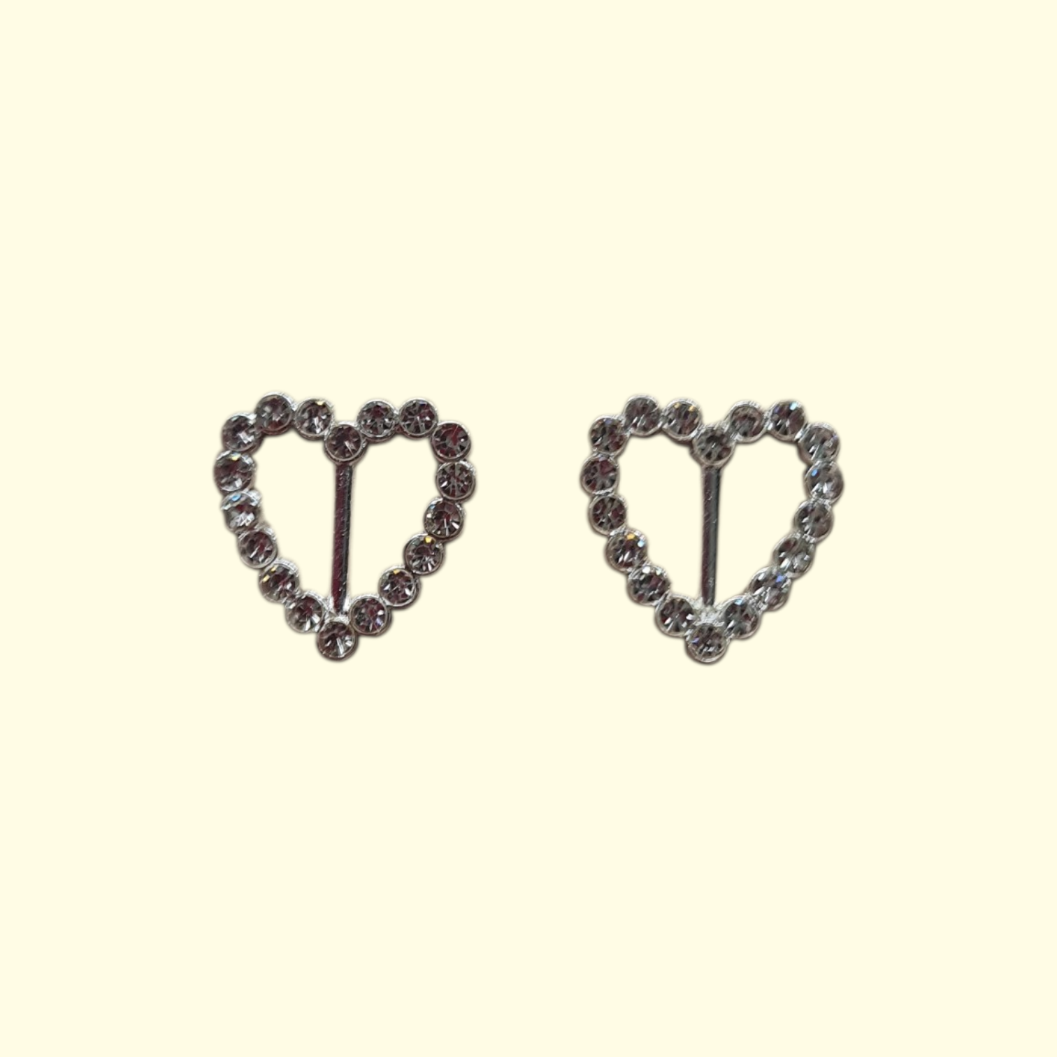 Silver Bling Heart Shoelace Charms