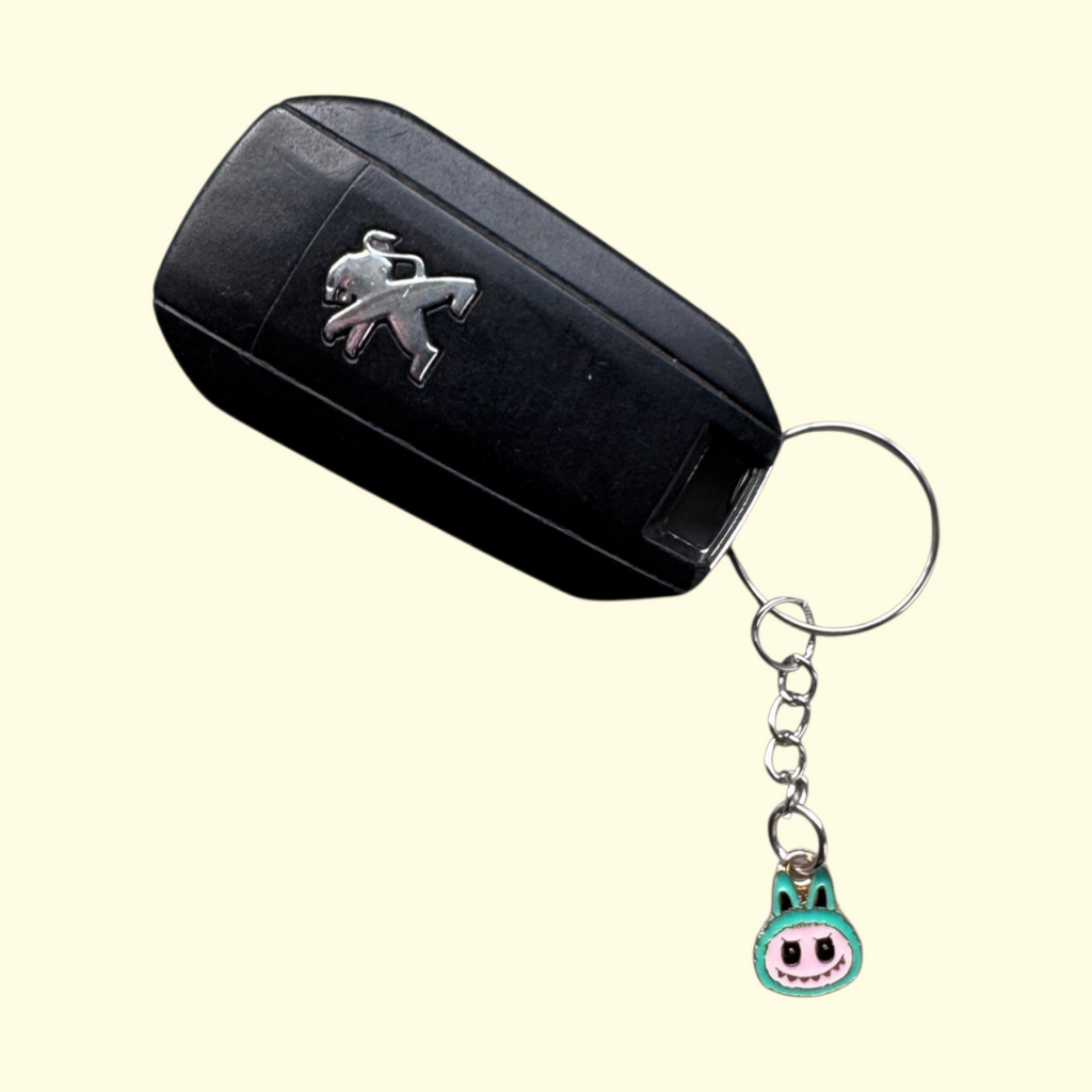 Labubu Face Green Keyring