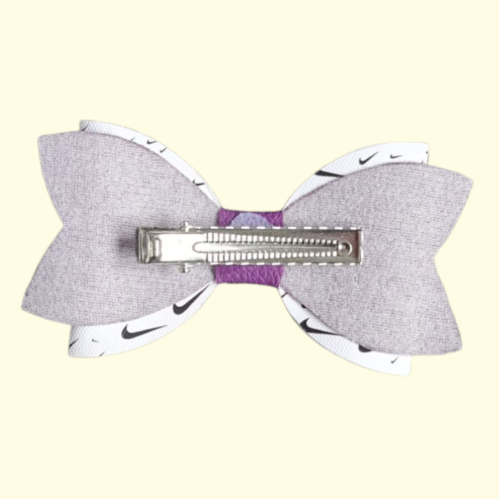 Swoosh Purple Hair Bow
