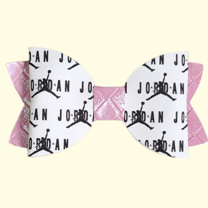 Jumpman Pink Cubes Hair Bow
