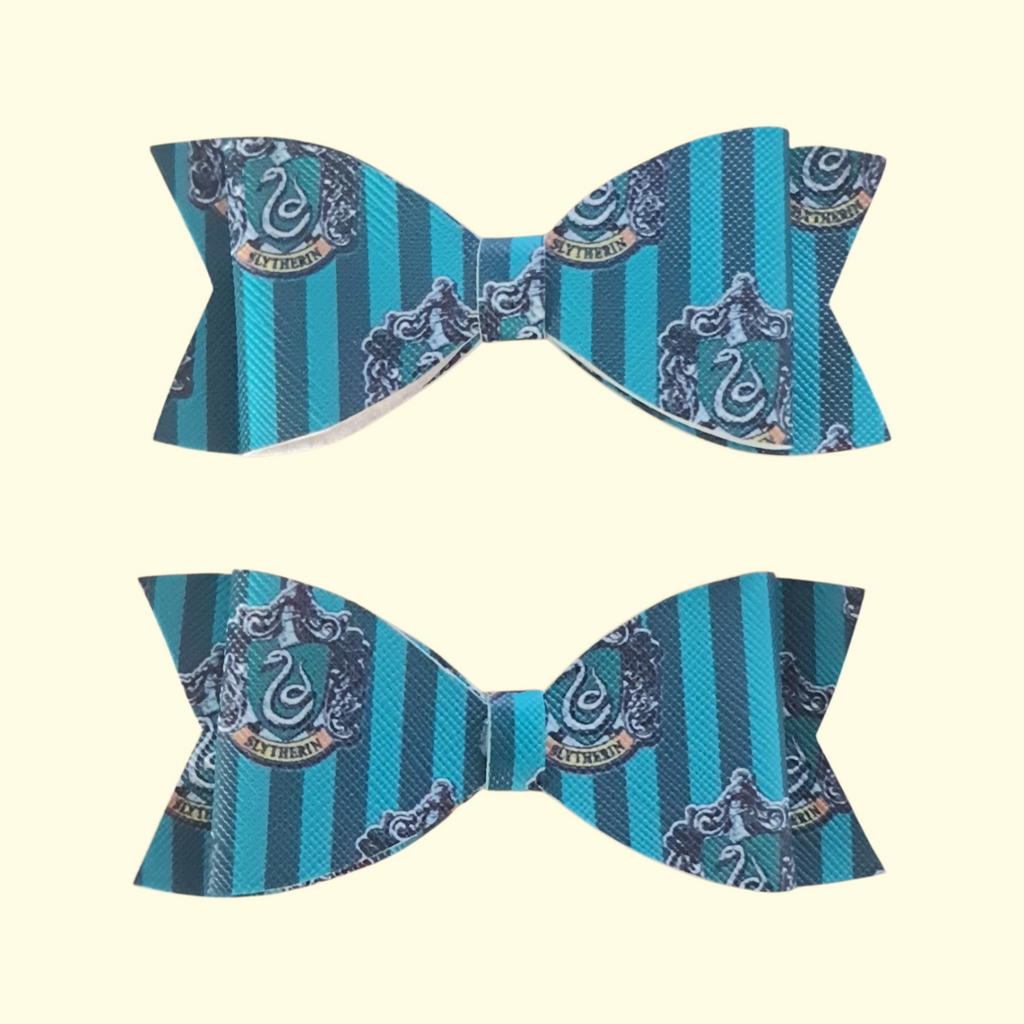 Harry Potter Slytherin Badge Hair Bow x2
