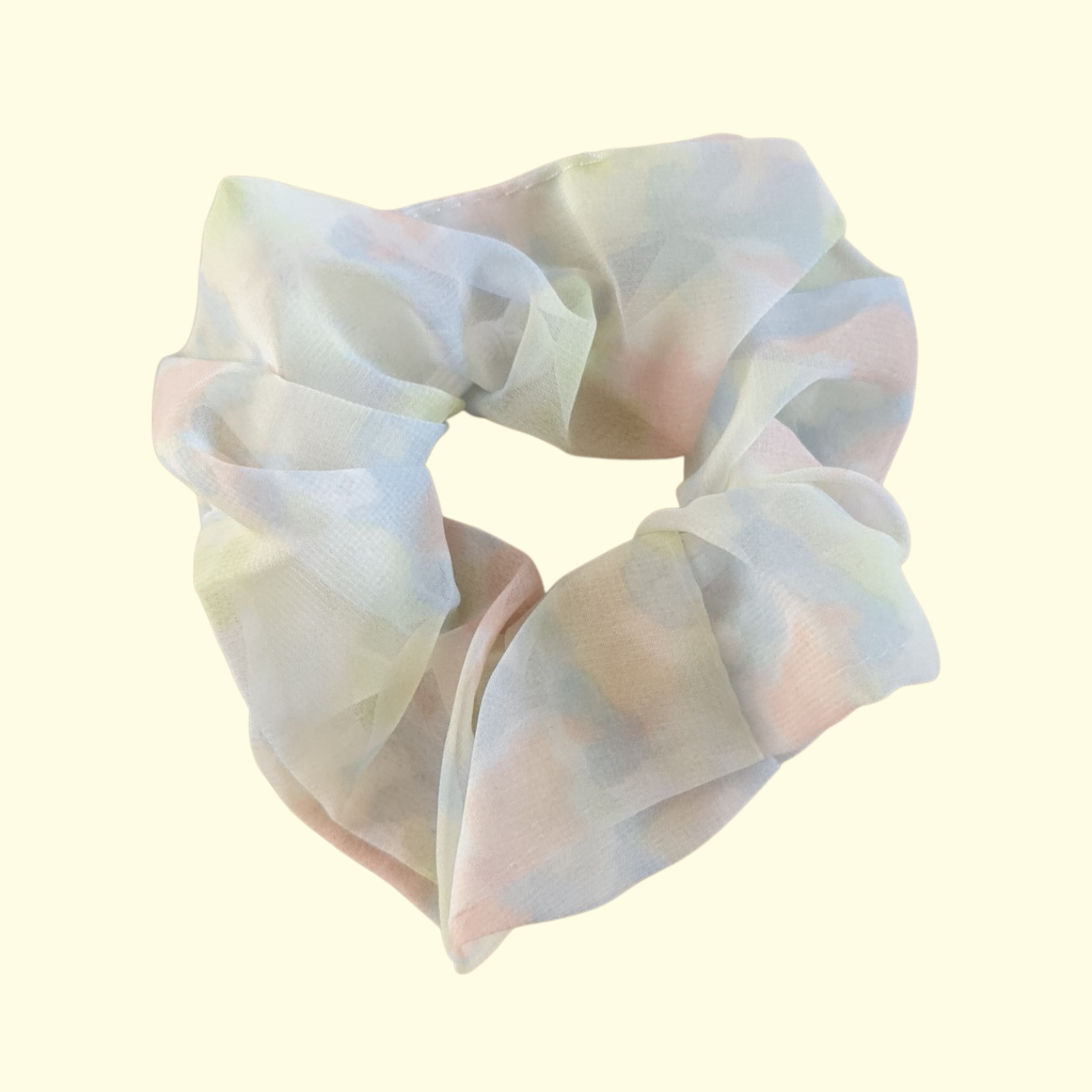 Puff Green Print Hair Scrunchie