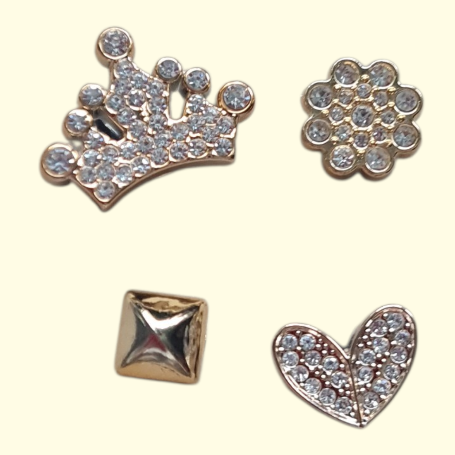 Gold Bling Tiara Crocs Charms x4