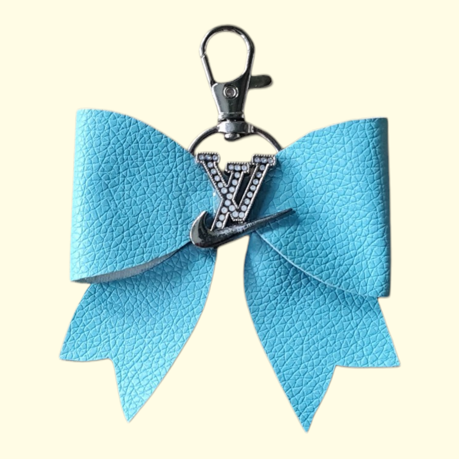 Blue Silver LV Swoosh Bag Charm