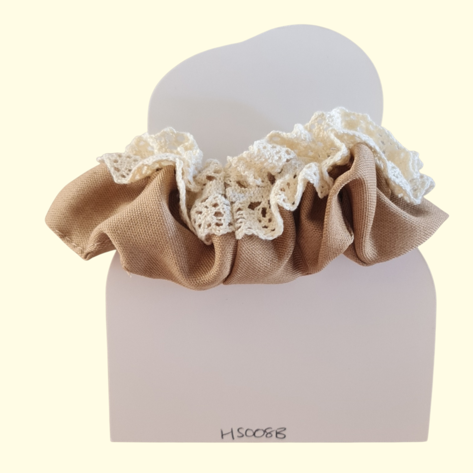 Lace Tan Hair Scrunchie