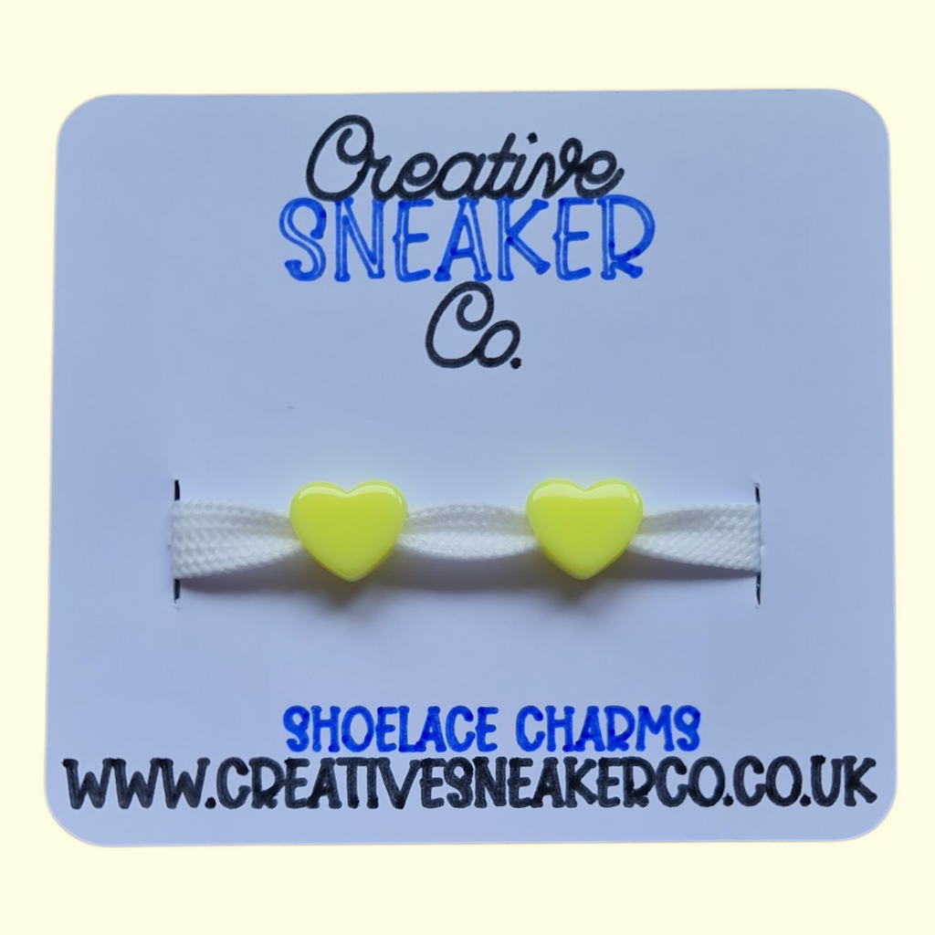 Heart Yellow Shoelace Charms
