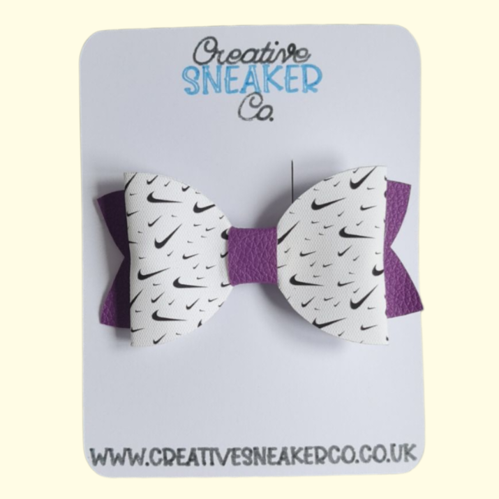 Swoosh Purple Hair Bow