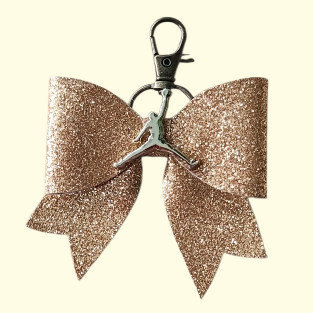 Copper Glitter Gold Jumpman Bag Charm