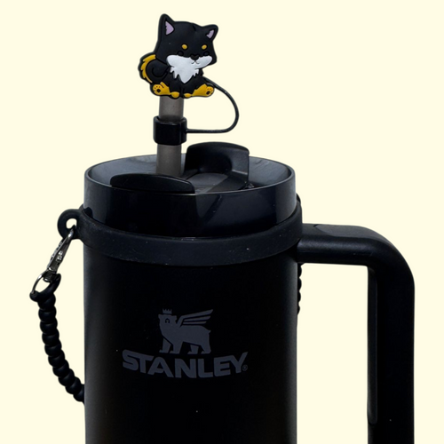 Cat Black and Orange Straw Topper
