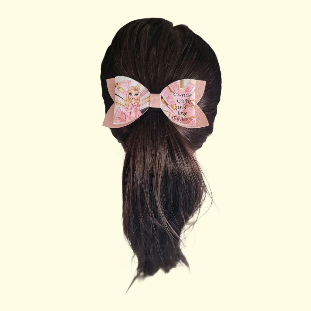 Girly Pink Blonde Hair Bow