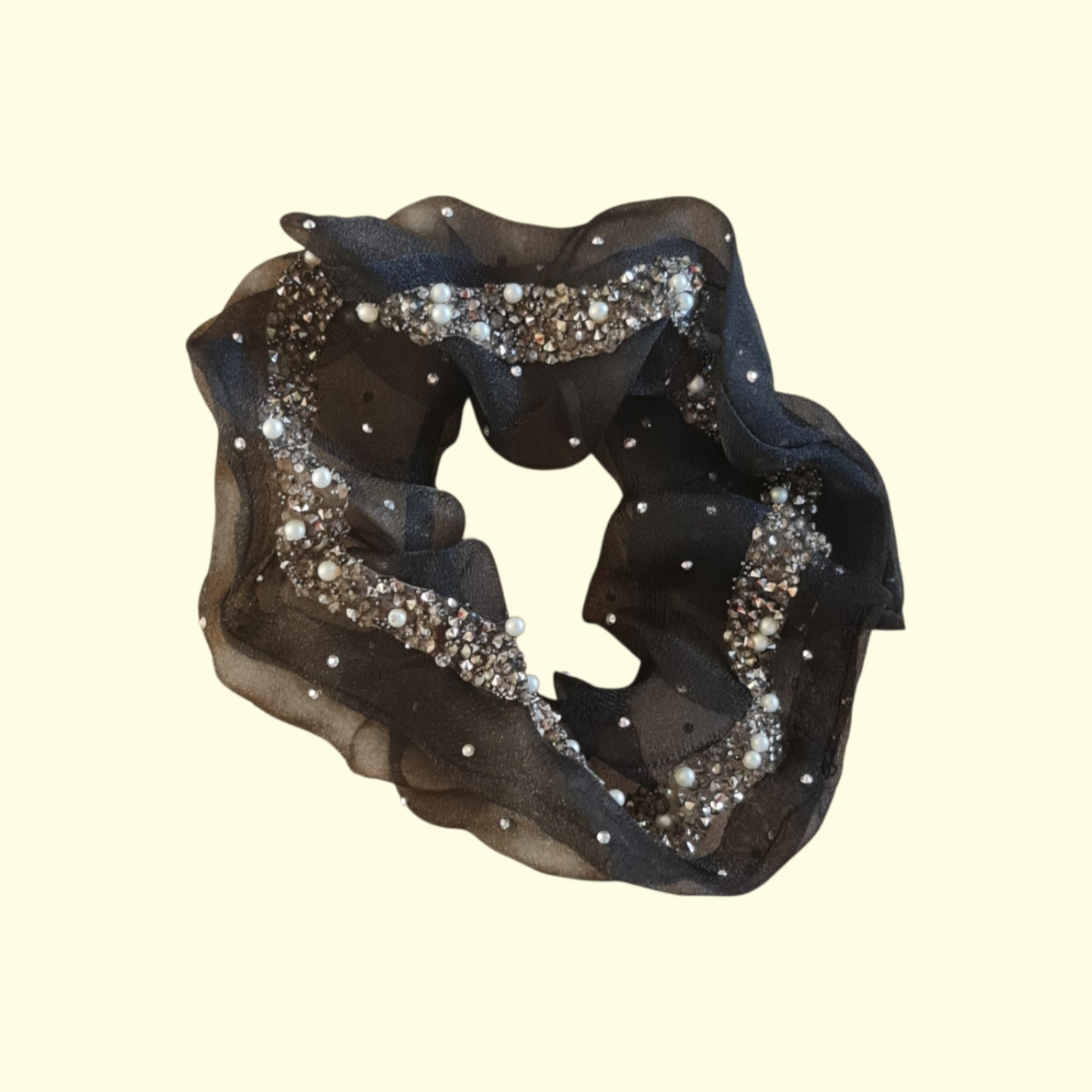 Bling Black Hair Scrunchie